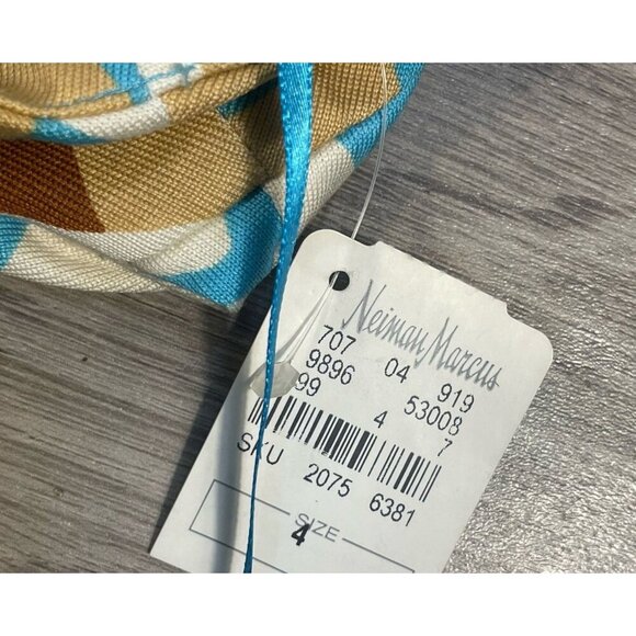 Diane Von Furstenberg Banner Dress Rhombus Blue Brown Print Silk Mini NWT Size 4 - Picture 9 of 10